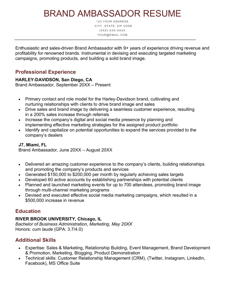 brand-ambassador-resume-example-writing-tips