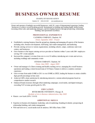 Business Owner Resume Sample How To Write Resume Genius