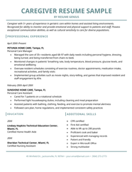 Caregiver Resume Sample Writing Guide Resume Genius