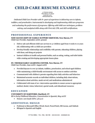 Child Care Resume Example Template Resume Genius