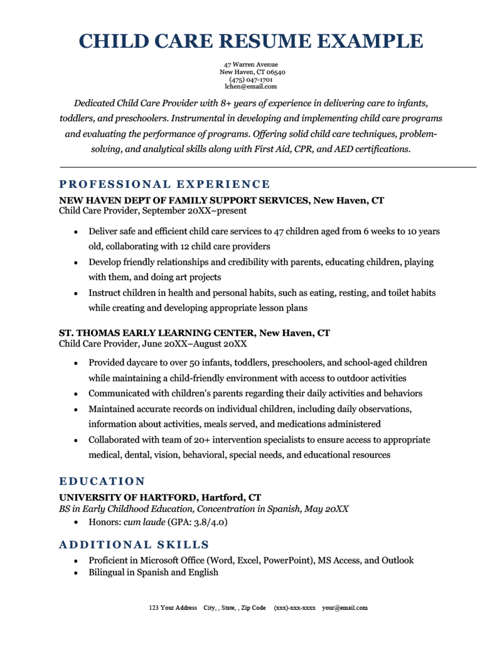 5 Child Care Resume Examples & Template for 2024