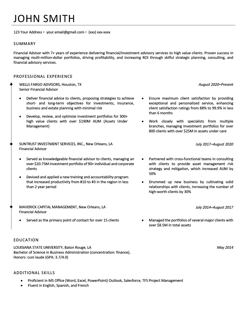 Classic CV Template Sample