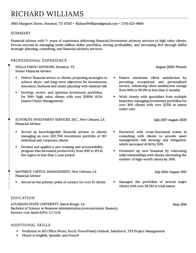 Black and White Classic Resume Template