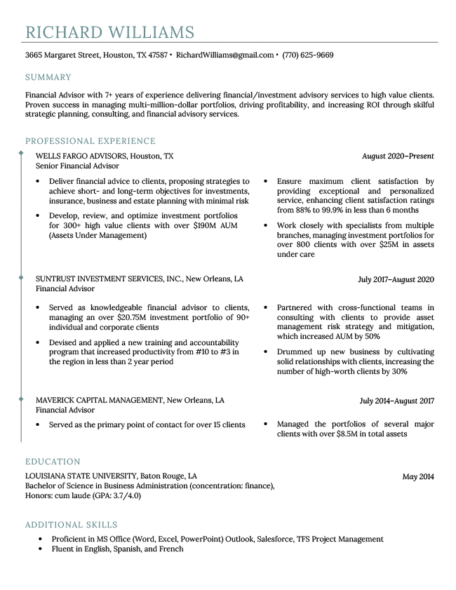 resume in word format download