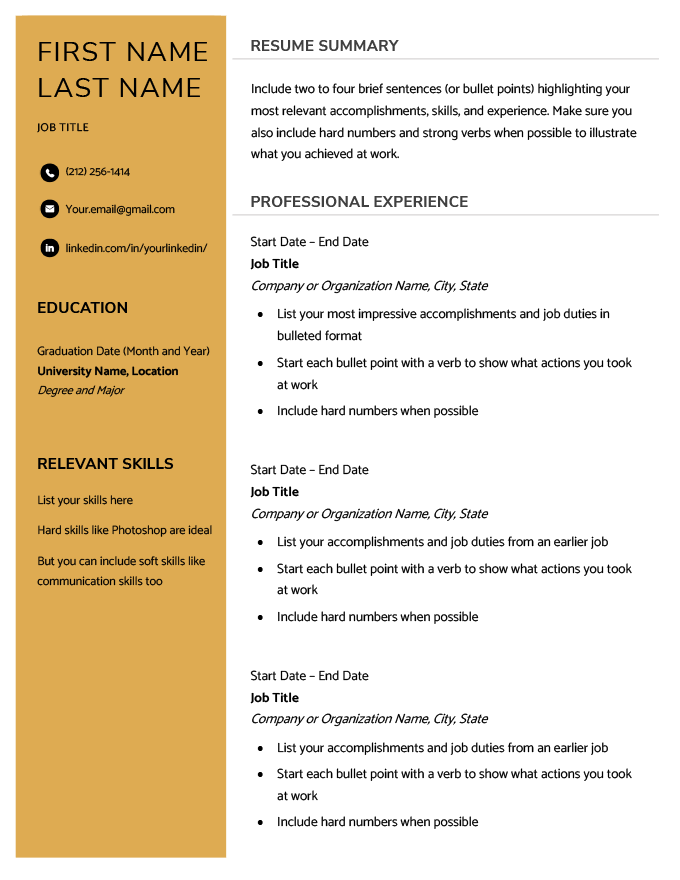 Blank Resume Templates [24+ for Download]  Resume Genius Within Free Blank Cv Template Download