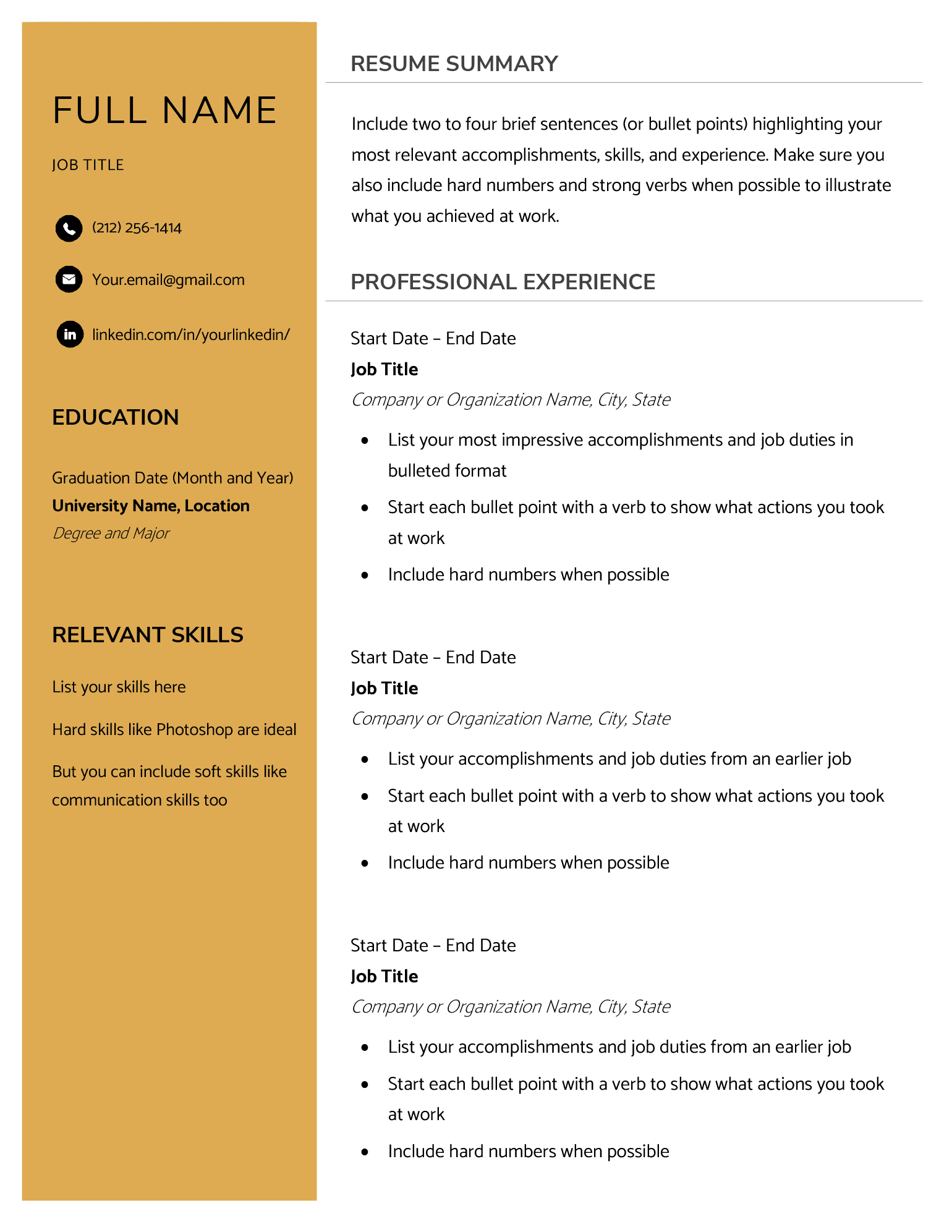 Blank Resume Templates [22+ for Download]  Resume Genius With Free Blank Cv Template Download