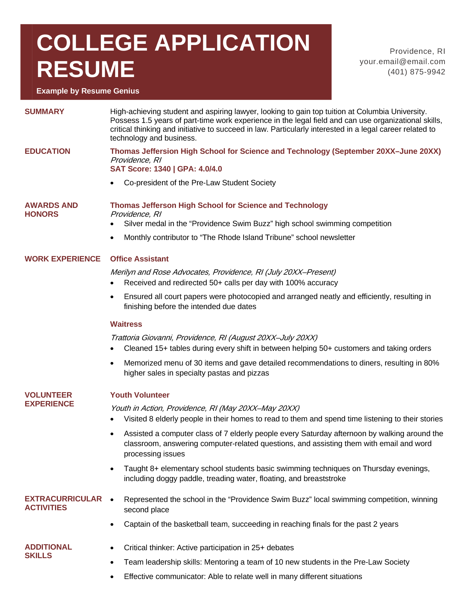 How to Write a Resume for a College Application (with Example) (2023)