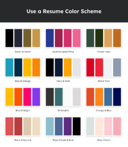 The Best Colors for Your Resume - Colors For Resume Color Scheme 260x300 