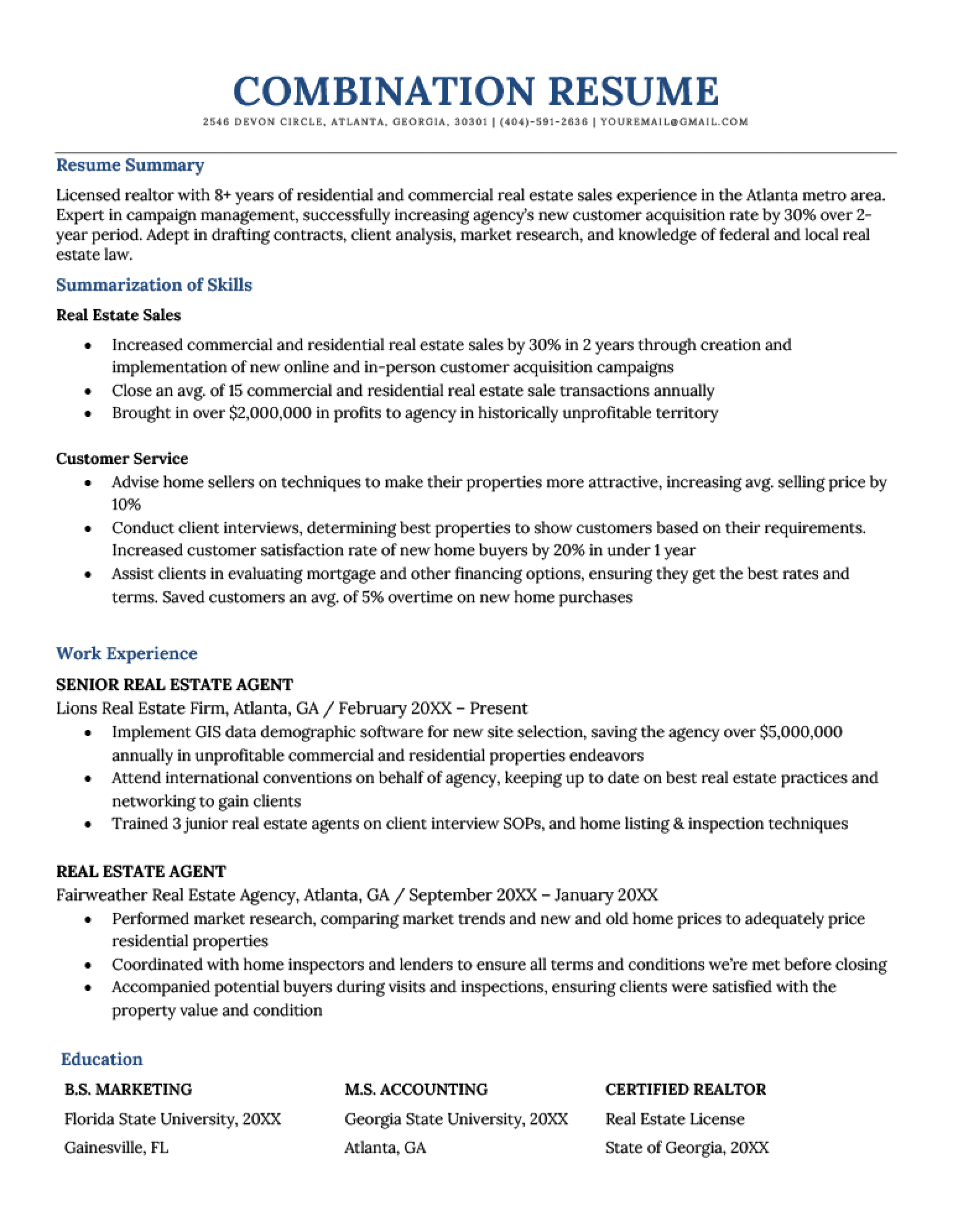 Combination Resume: Template and Examples (2022)