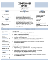 Cosmetologist resume example