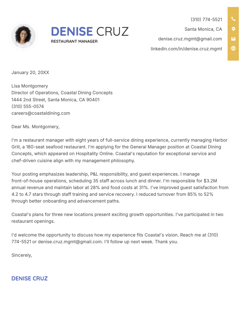 The Cute cover letter template, a custom-made cover letter design compatible with Google Docs.