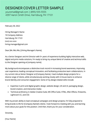 Designer Cover Letter Sample For Free Download 