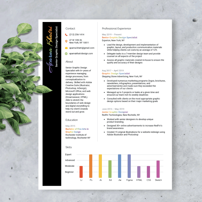 An infographic resume design.