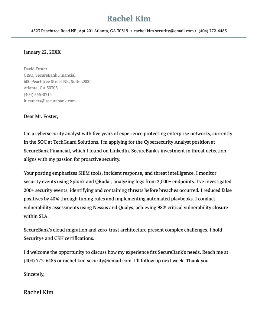 A Google Docs cover letter template