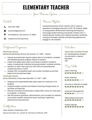 Elementary Teacher Resume Template Free Printable Form Templates And 