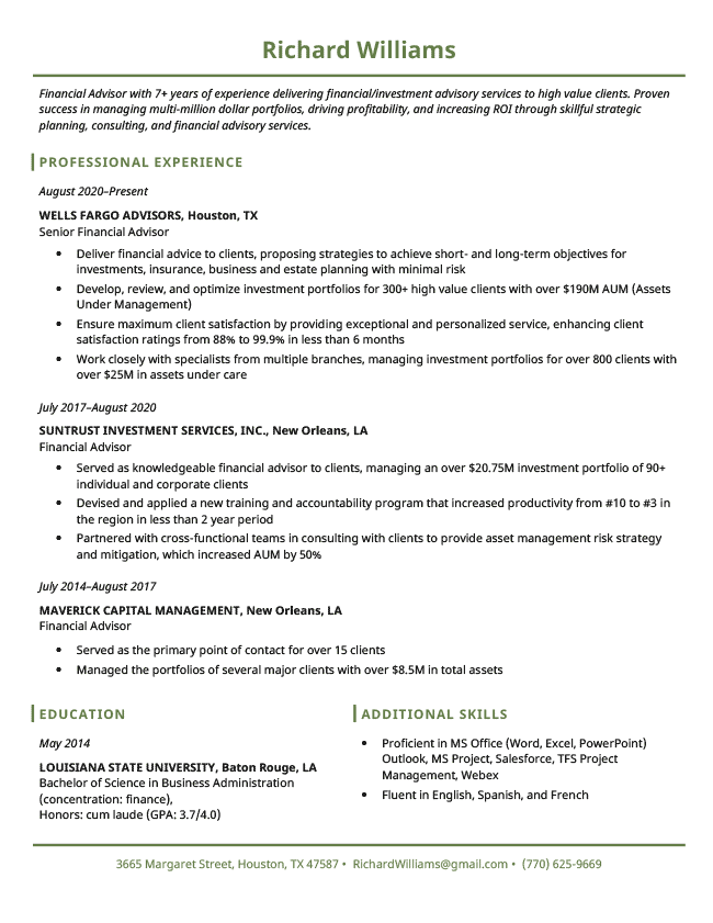 simple applicant resume sample