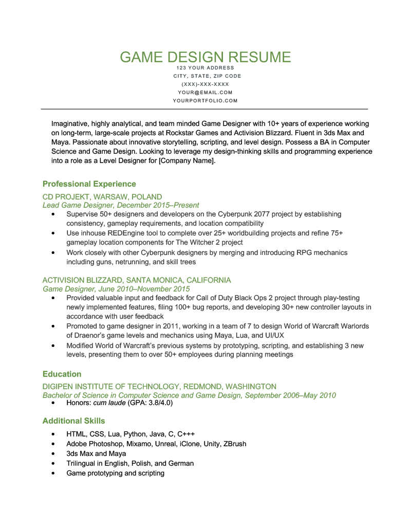 creative resume programmer