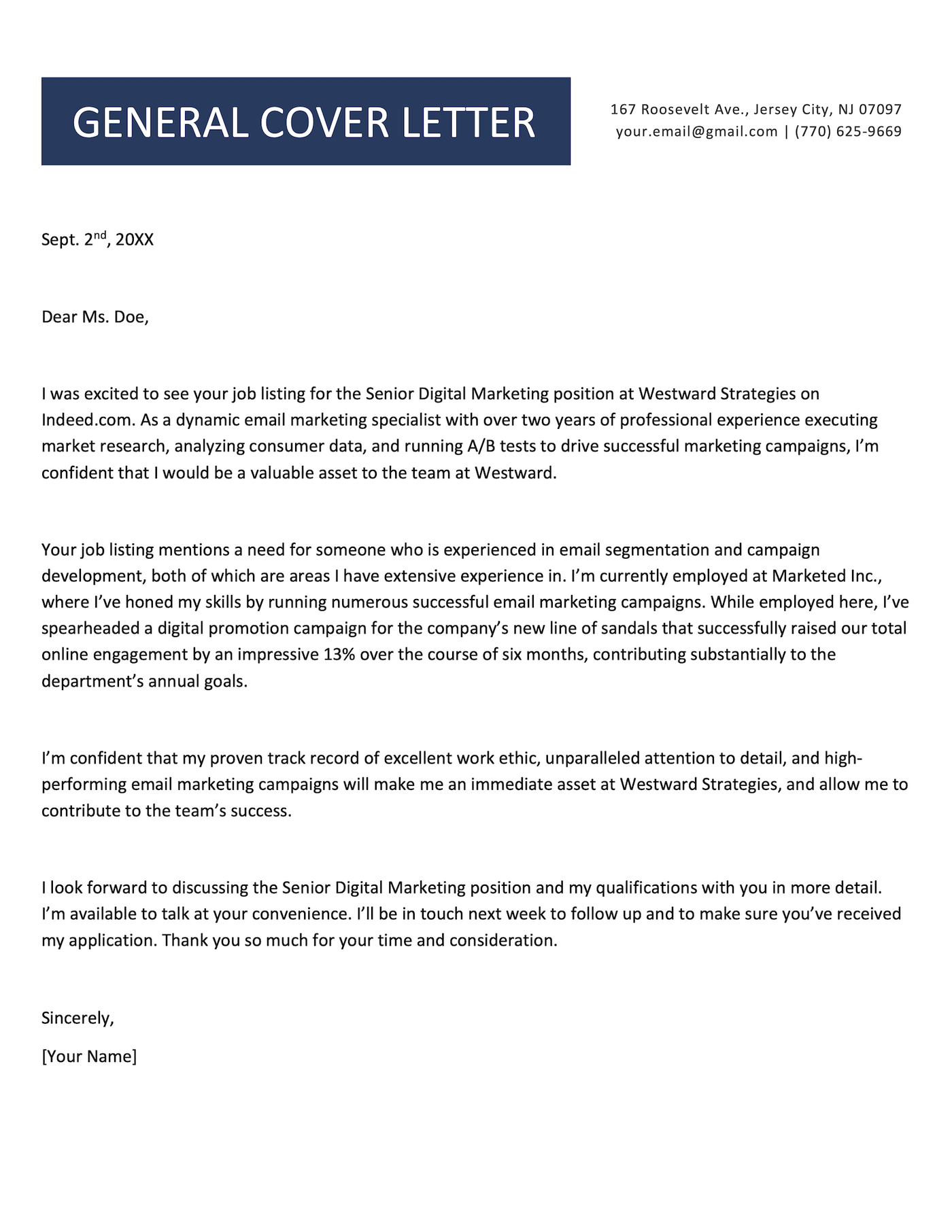 200+ Professional Cover Letter Examples (\u0026 Templates), image size:1400x1812