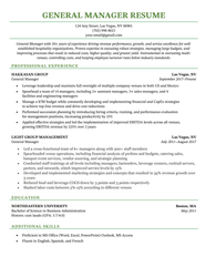 General Manager Resume Sample How To Write Resume Genius