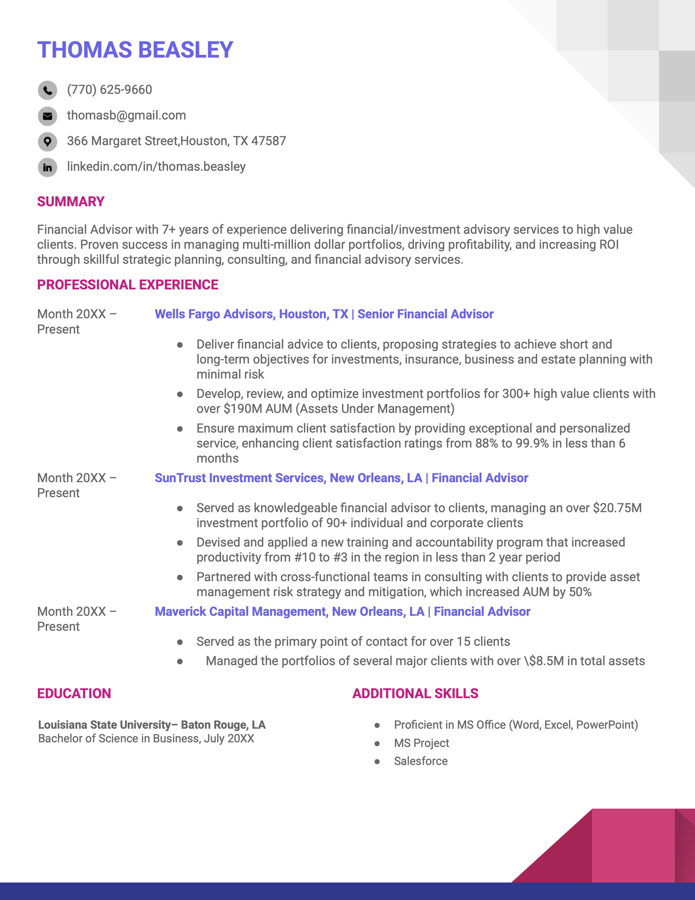 Geometric is a great example of a LaTeX resume. 