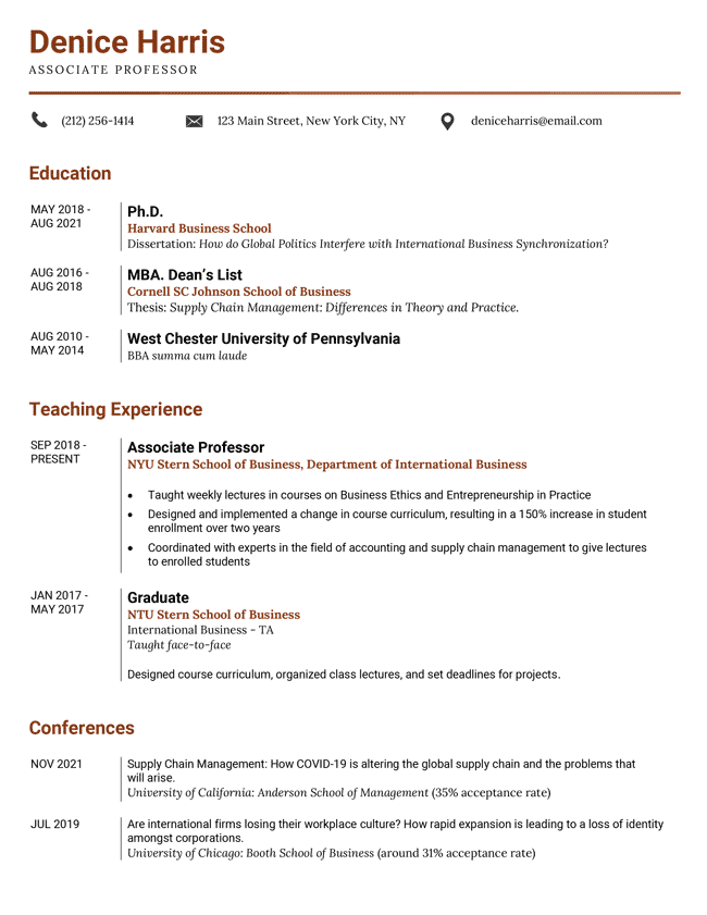 harvard cv resume template