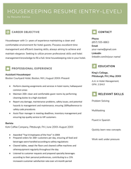 Housekeeping Resume With No Experience Resume Genius