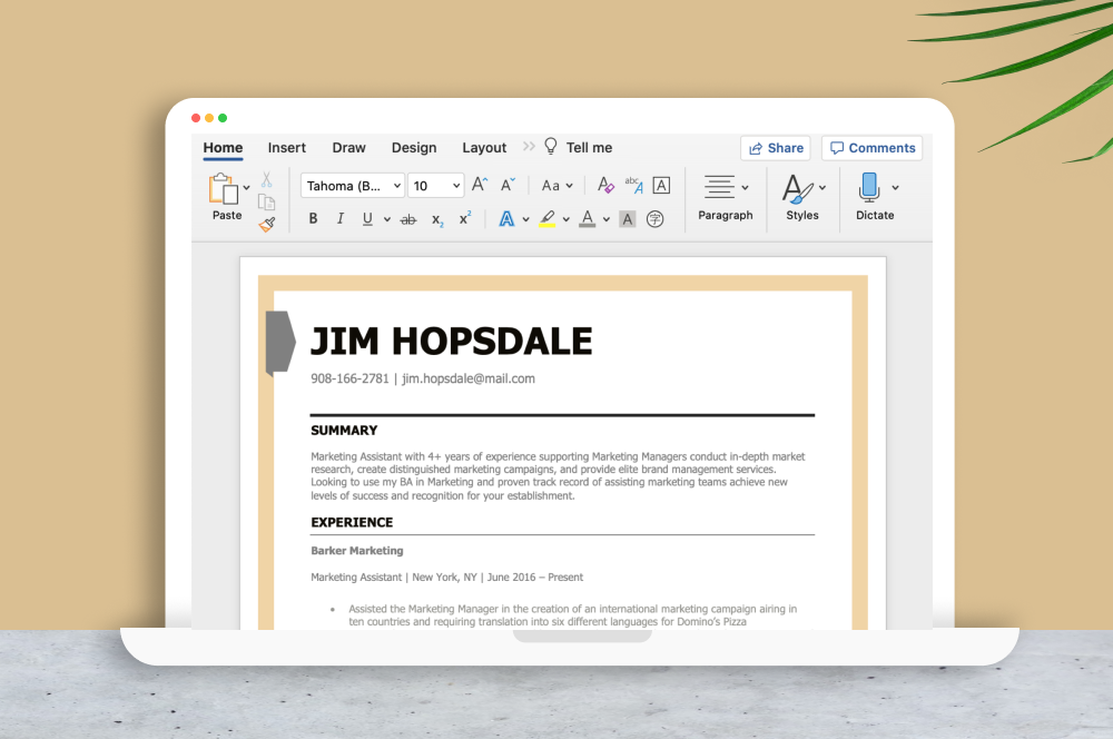 how to make a free resume on word