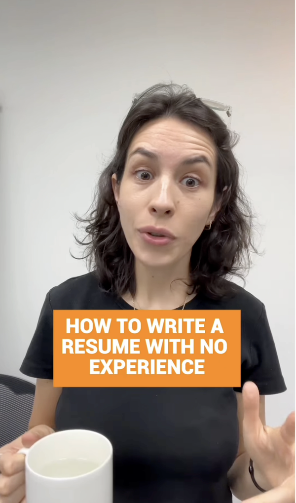Instagram reel about how to write a resume with no experience