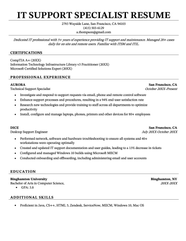 IT Support Specialist Resume Sample Writing Tips