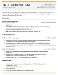 Free Download Cv Template For Internship Printable Templates