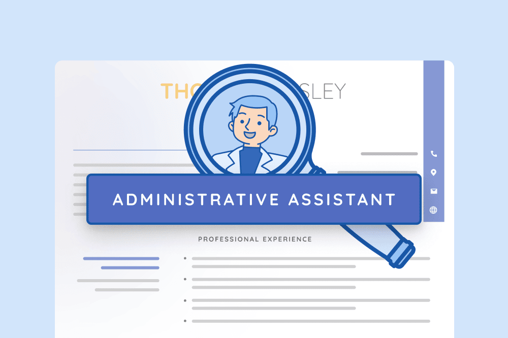 Image of a resume against a light blue background with the resume title pronounced in the foreground.