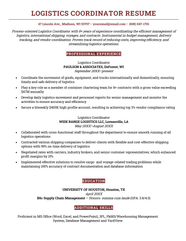 Logistics Coordinator Cover Letter Example Download