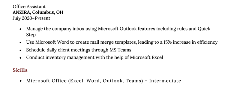 how-to-list-microsoft-office-skills-on-a-resume