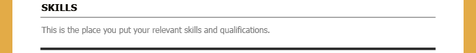 A skills section on an MS Word resume template