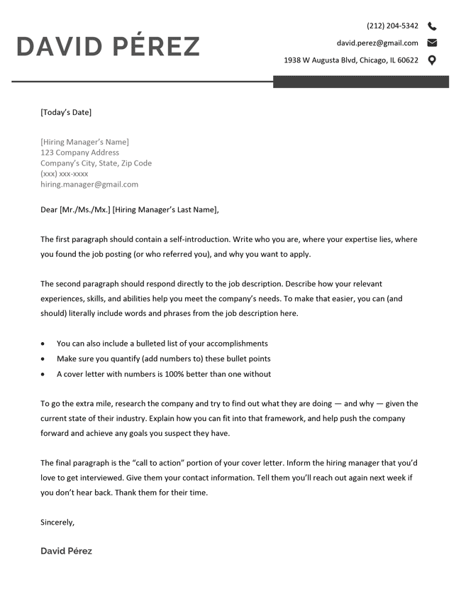 microsoft word template cover letter