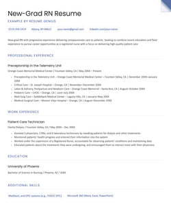 New Grad RN Resume Template