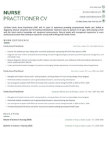 An example nurse practitioner CV