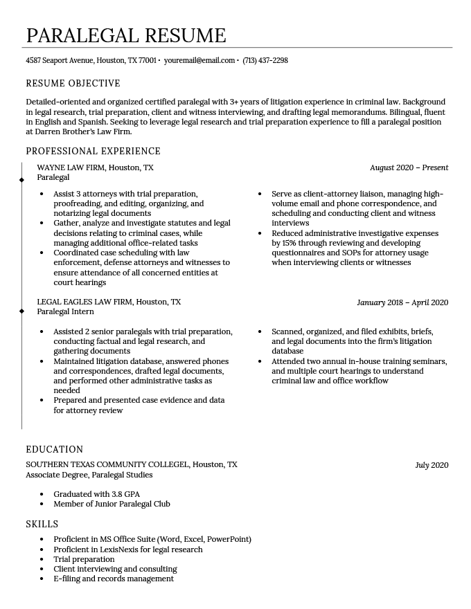 Paralegal Cover Letter No Experience Uk Arminda Culpepper   Paralegal Resume Example 