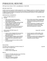 An example of a paralegal resume
