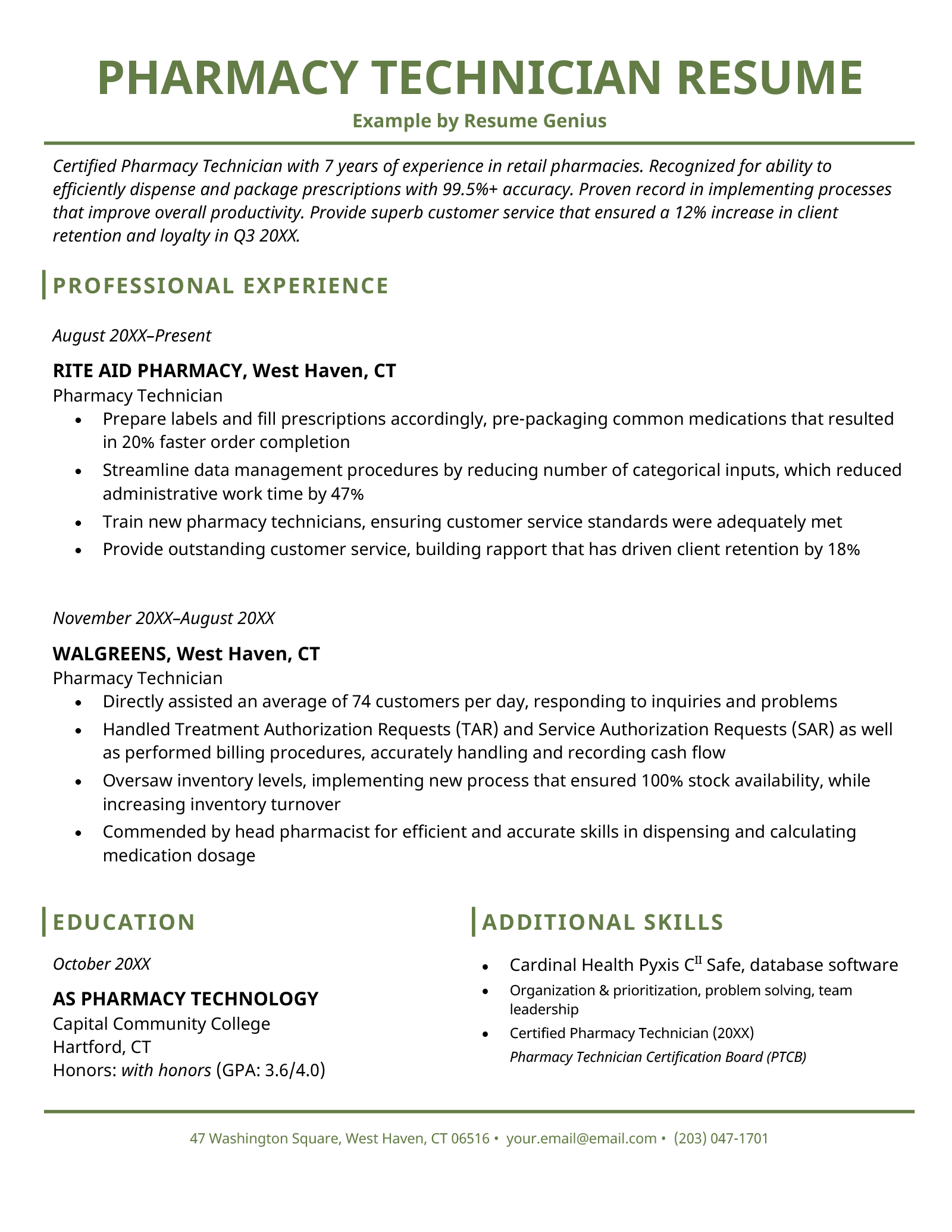 7 Pharmacist Resume Examples & Writing Guide for 2024