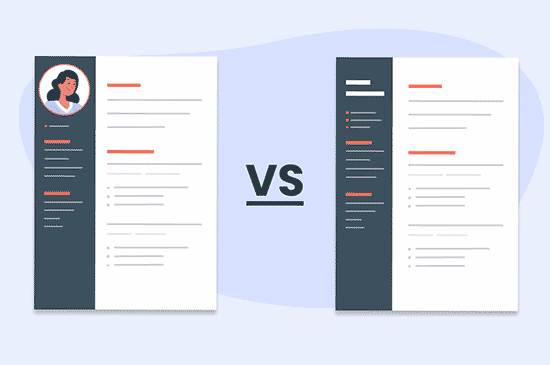 An example of picture on a resume vs a resume without a photo