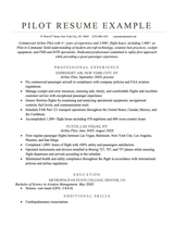 Pilot Resume Example Template