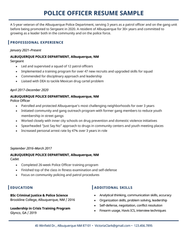 Police Officer Resume Template Free