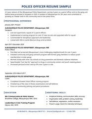 Police Officer Resume Templates Free