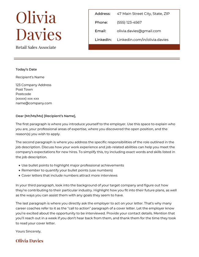 Sample cover deals letter for resume