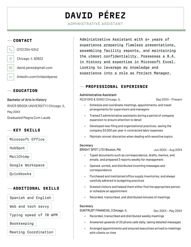 Professional Premium Resume Template, Green Color