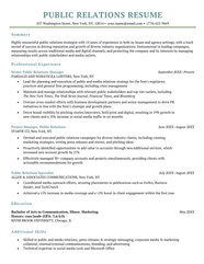 Public Relations Resume Sample How To Write Resume Genius