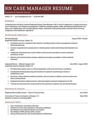 Case Manager Resume Examples & Writing Guide