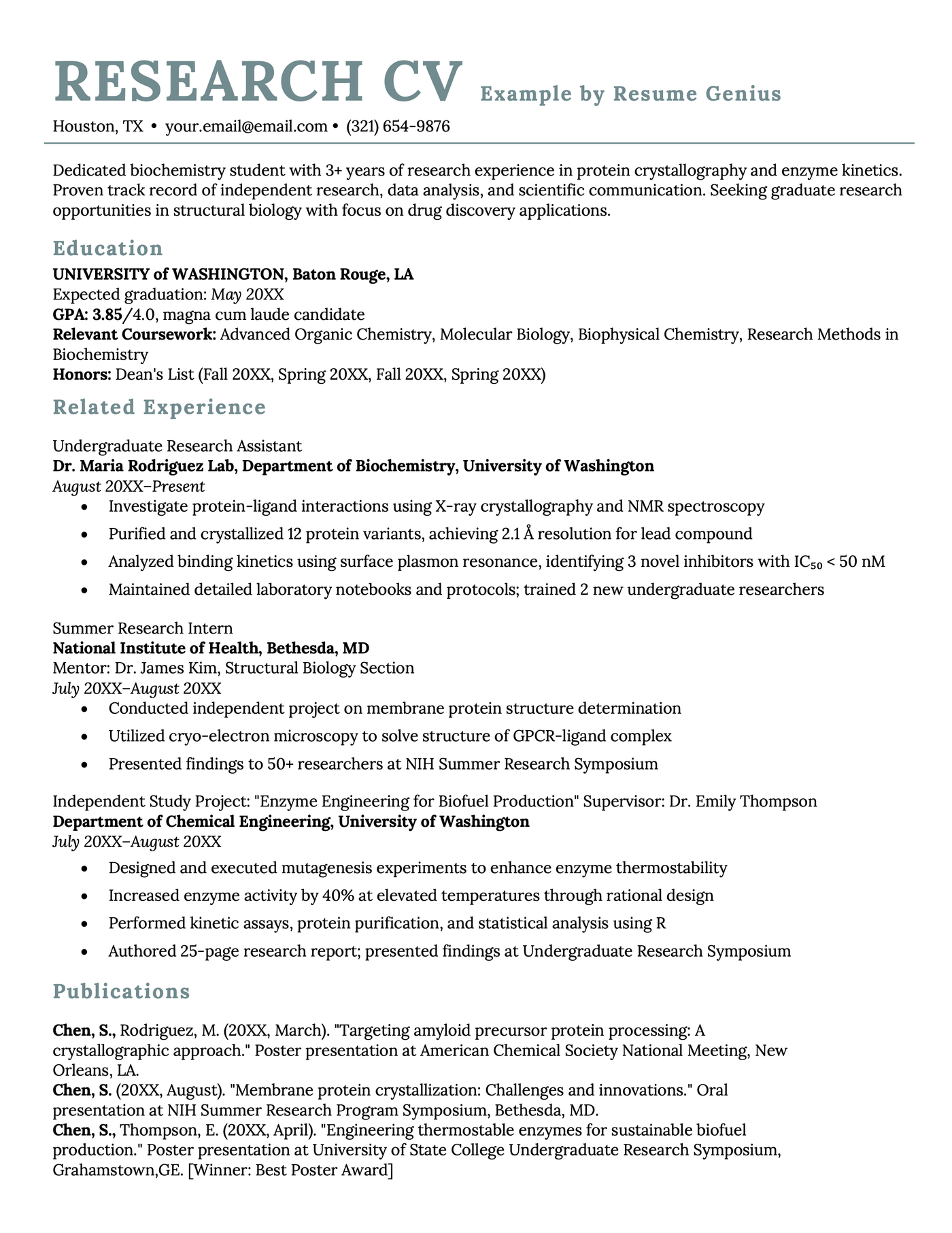 A great example of a research CV.