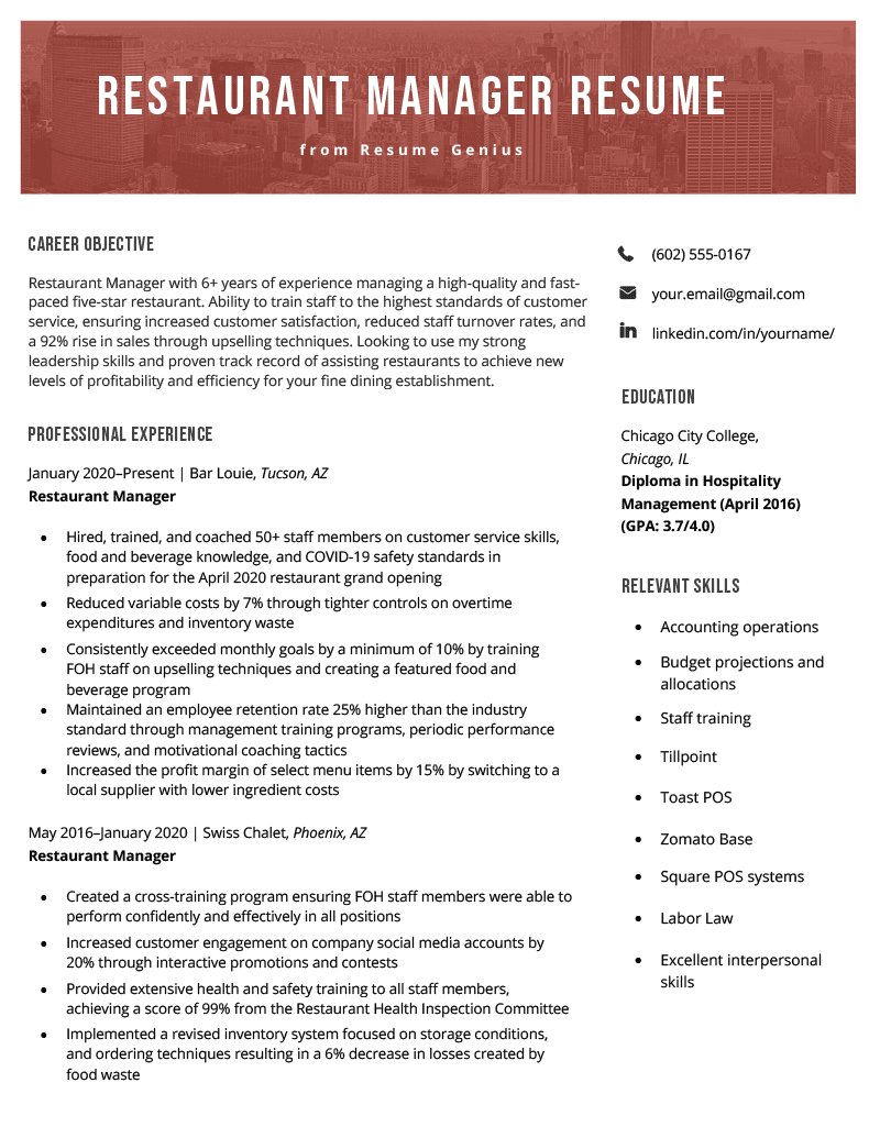 best-restaurant-manager-resume-carvisorclipgoodshepherdimmediately